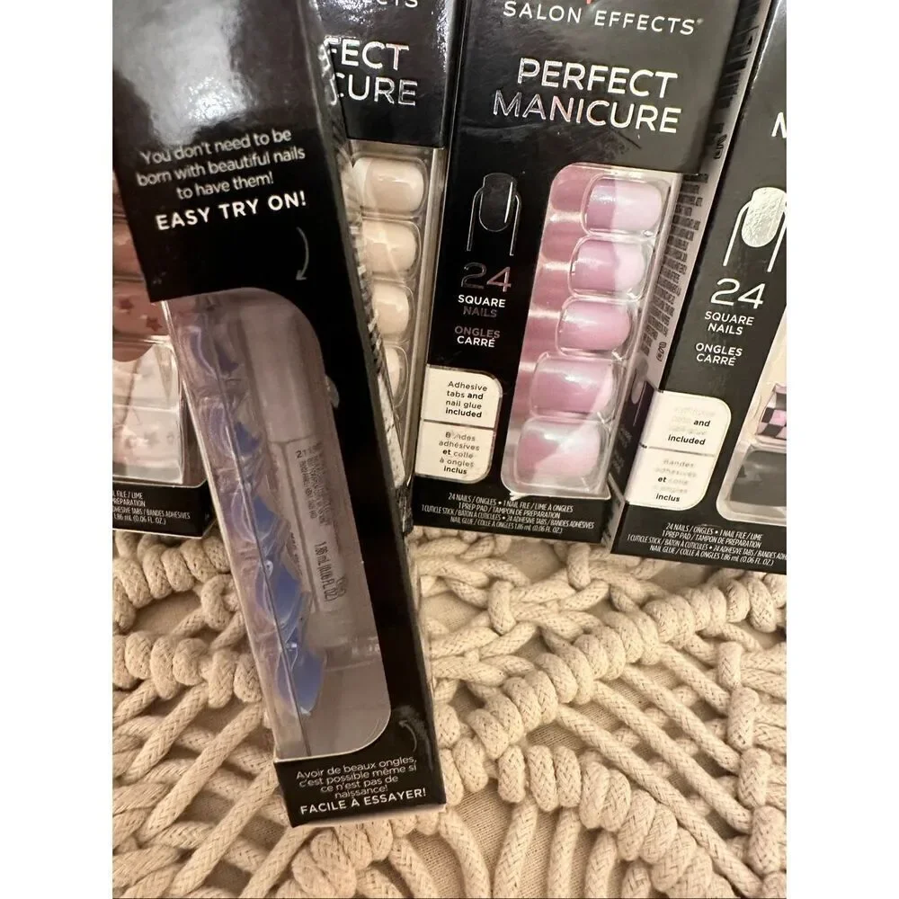 Sally Hansen Multi Patterns and French Tip Square Shape Nails New